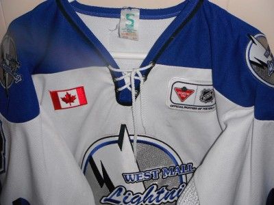   GAME USED WORN LACE UP BOWMAN LIGHTNING HOCKEY JERSEY CANADA CANUCKS