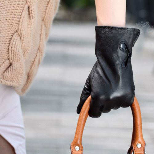 New WARMEN Womens GENUINE KID leather winter warm gloves Mother gift 