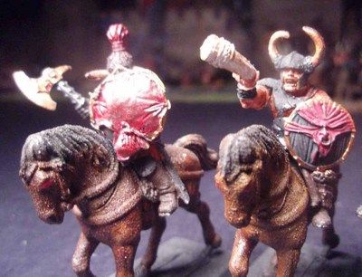 Warhammer Fantasy Chaos Possessed Warriors Mounted Painted Lot Of 5