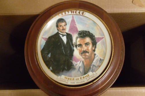 Danbury Mint HOLLYWOOD WALK OF FAME Plate TOM SELLECK  