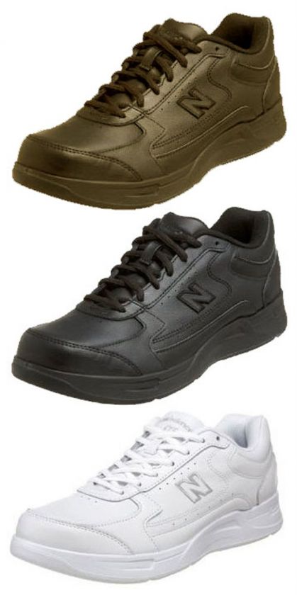 NEW BALANCE Mens Leather Walking Shoes, White or Black  