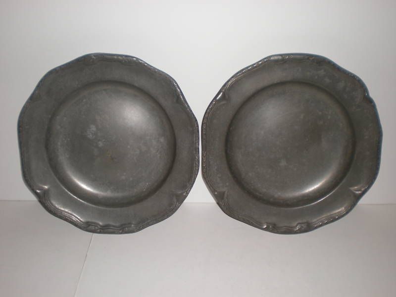 Antique Kayserzinn 4342 Pewter Plates Dishes ca. 1900  