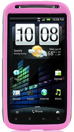 PINK GRAY NAZTECH VERTEX HARD/SOFT SKIN CASE COVER FOR TMOBILE HTC 