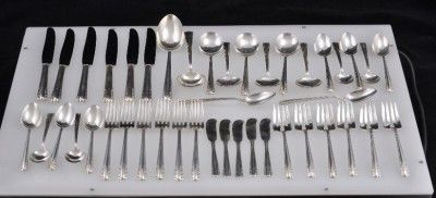 Lot Alvin Sterling Silver Flatware Set Chapel Bells 43 Pcs Spoons 