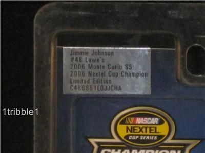 2007 JIMMIE JOHNSON #48 LOWES NEXTEL CHAMP LTD ED M AUTHENTICS 164 