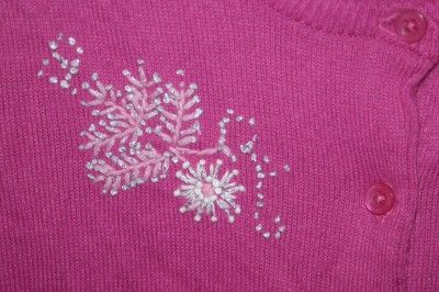 OLD NAVY pink Cardigan SNOWFLAKES Sm b;36 pinup GIRLIE  