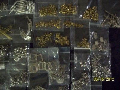 HUGE JEWELRY MAKING SUPPLIES LOT, ALL HEAVY METALS, SILVER & GOLDTONE 