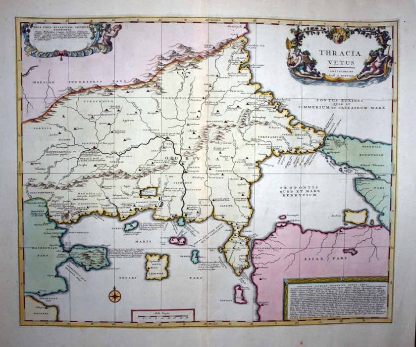 1700 Mortier Ortelius ANCIENT THRACE Bosporus, N Greece  