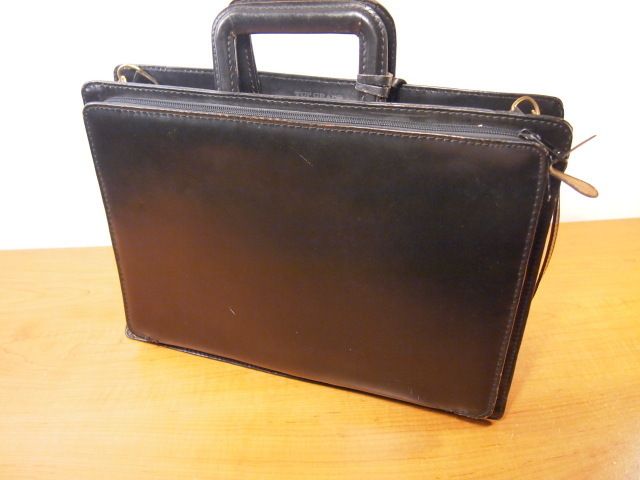 1980s Vintage LEATHER Romanian Organizer Briefcase  