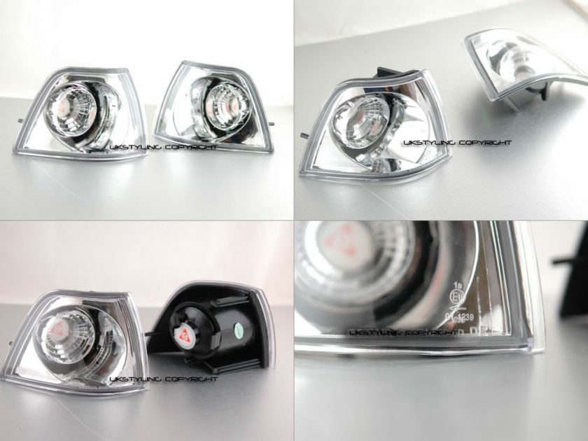 E36 CHROME CORNER LENSES BMW 91 98 2D INDICATOR SIGNAL  