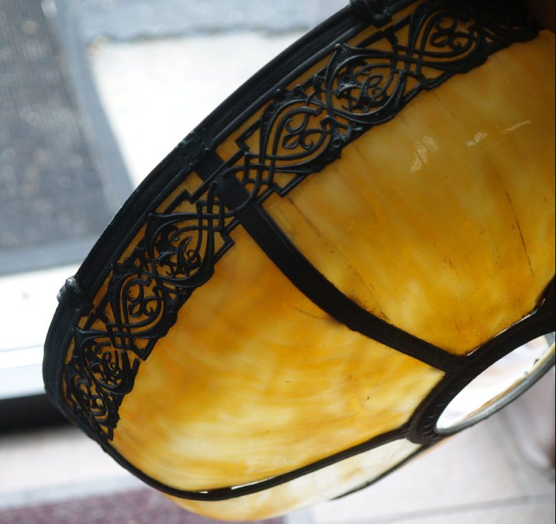 Vintage slag glass lampshade 16 undamaged antique  