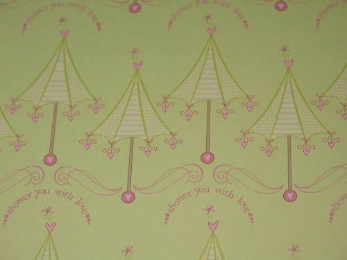 Baby Girl Shower Umbrellas 12x12 Paper Heidi Grace  