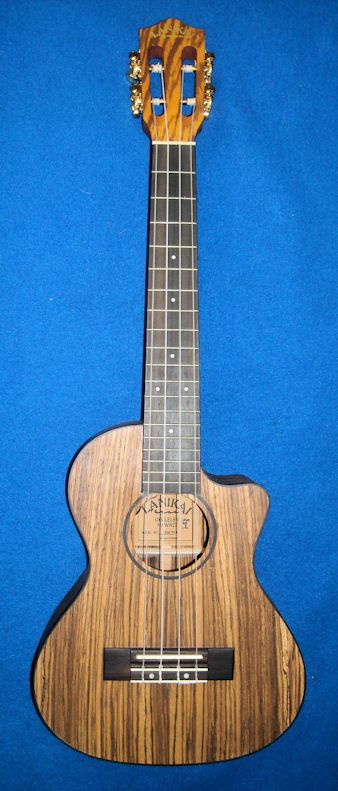 LANIKAI SZW TCA SOLID ZEBRA WOOD TENOR UKULELE W/ELECT  