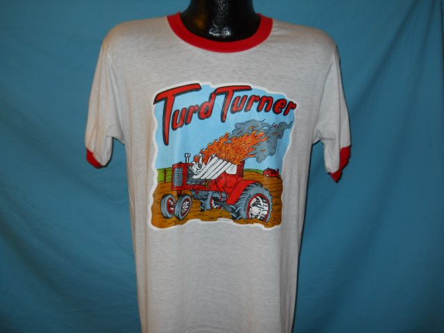 vintage TURD TURNER FARM TRACTOR IRON ON SOFT t shirt M  