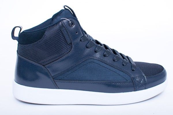 NEW MENS CADILLAC SPOKE MESH 4 NAVY BLUE WHITE LEATHER SNEAKERS SHOES 