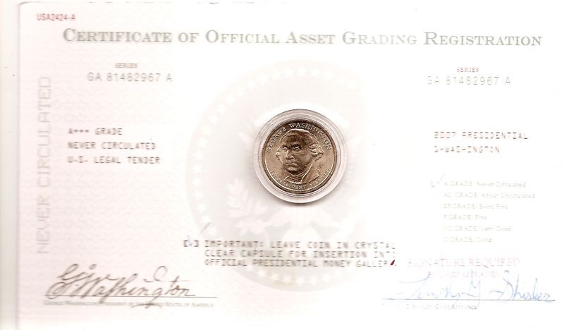 2007 George Washington dollar,A Grade,with certificate  