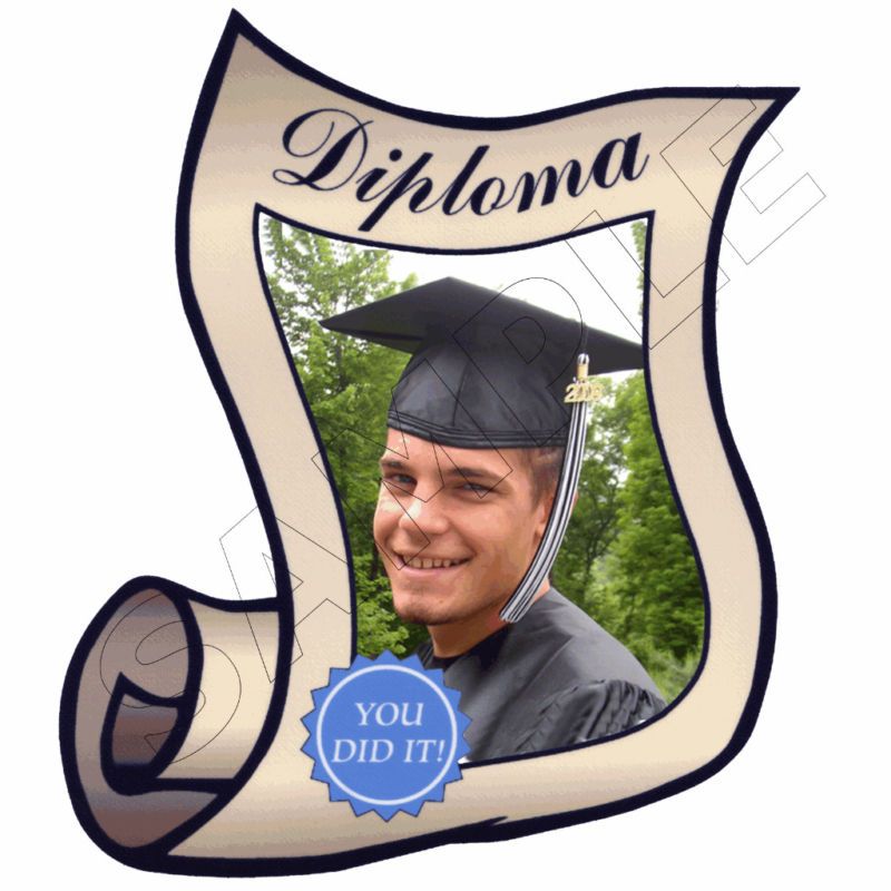 Graduation Diploma Photo Frame Edible Cake Topper Image  