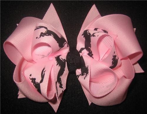 Pink Polo Horse Boutique Hair Bow Toddler Girls Baby  