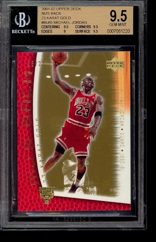 2001 UD MJs Back 23 Karat Gold Michael Jordan #MJ85 /23 BGS 9.5 GEM 