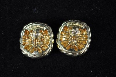 David Yurman Estate 18k Gold Earrings With Diamonds  1.00 Carat Weight 