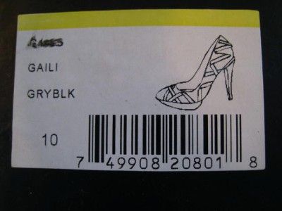 GAILI GRAY BLACK 5HEEL PLATFORM PUMP SZ 10 NIB  