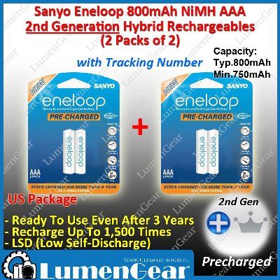 Tracking 4pc Genuine Sanyo Eneloop AAA Hybrid NiMH 2nd Gen 