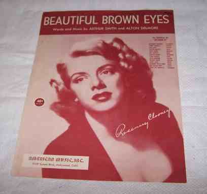 Sheet Music BEAUTIFUL BROWN EYES Rosemary Clooney  