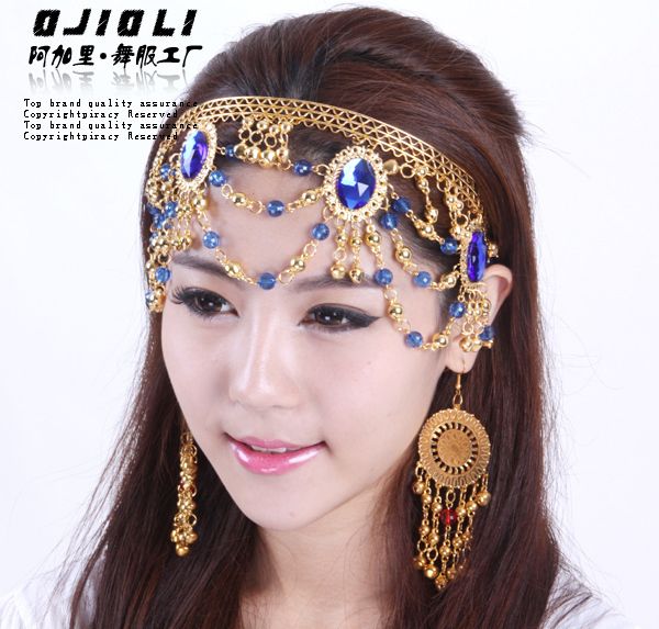 NEW Belly dance costume Jewelry Head Ornament Blue  