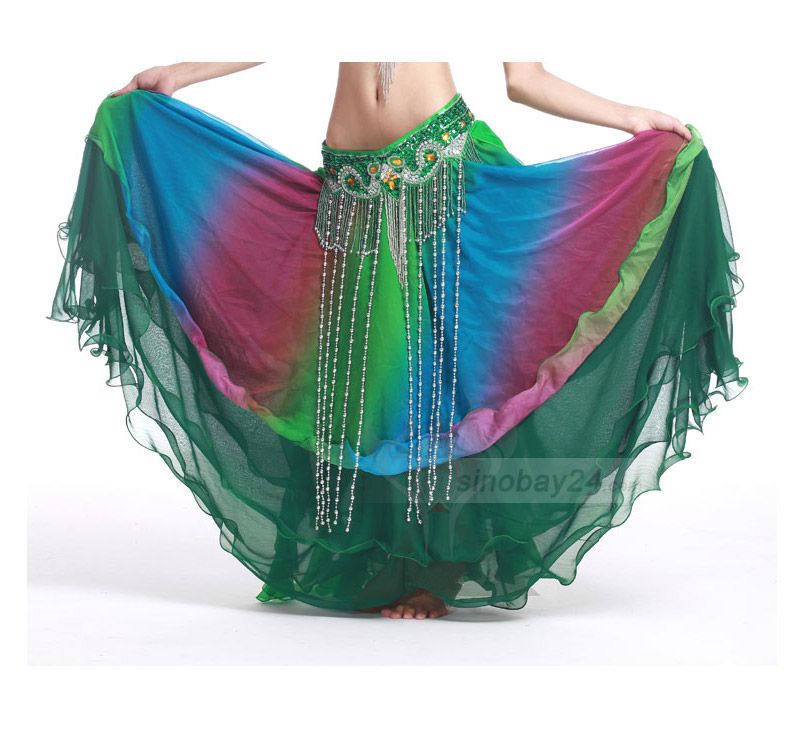   Tiered Three Layered Chiffion Belly Dance Multi Color Shirt  