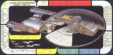 Giant 4 Star Trek Next Generation Cutaway Poster  NEW  