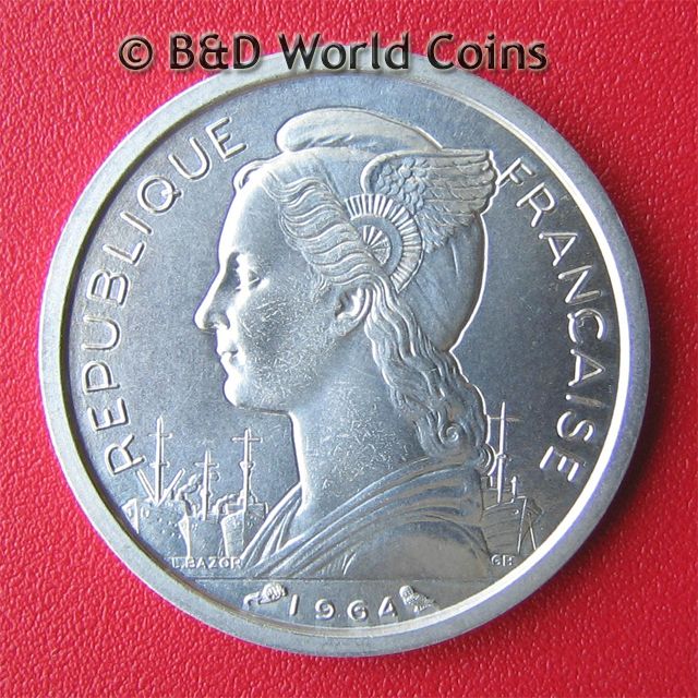 REUNION 1964 1 FRANC 23mm Aluminum / French Department  