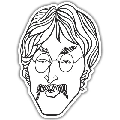 The Beatles John Lennon car sticker decal 5 x 4  