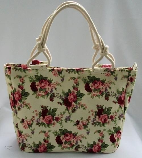  Casual Cute Fashion Floral Flower Big Canvas Shoulder Bag New C17