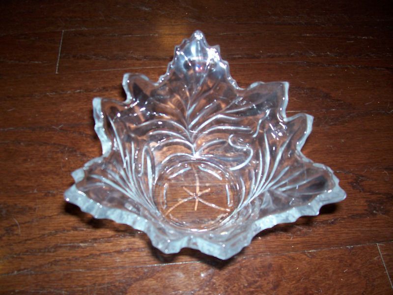 Teleflora 24 Lead Crystal Holly Leaf Bowl  