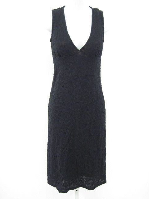 BISOU BISOIU Black Sleeveless V Neck Dress Sz XS  