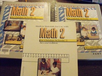 BOB JONES,BJU,MATH 2 ,BOOKS,HOMESCHOOLING  