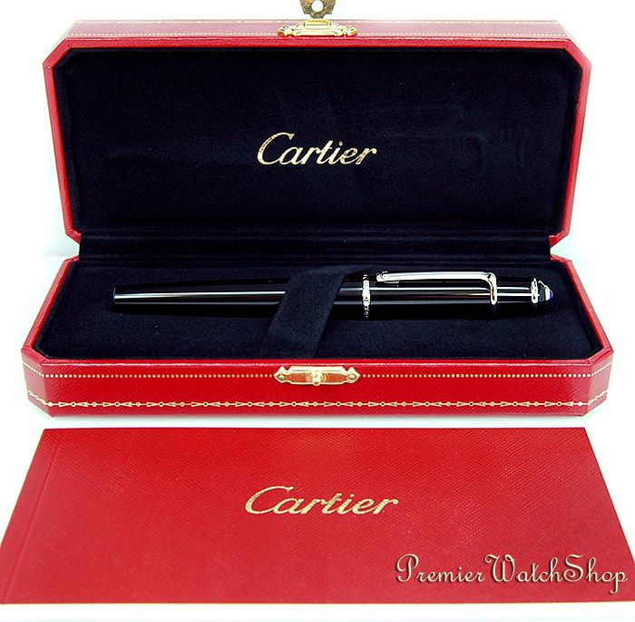   DIABOLO DE CARTIER PLATINUM / BLACK ST180011 ROLLER BALL PEN  