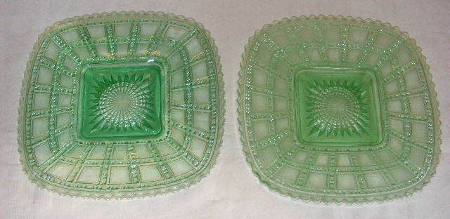 Imperial Beaded Block 2 Square Green Plates  