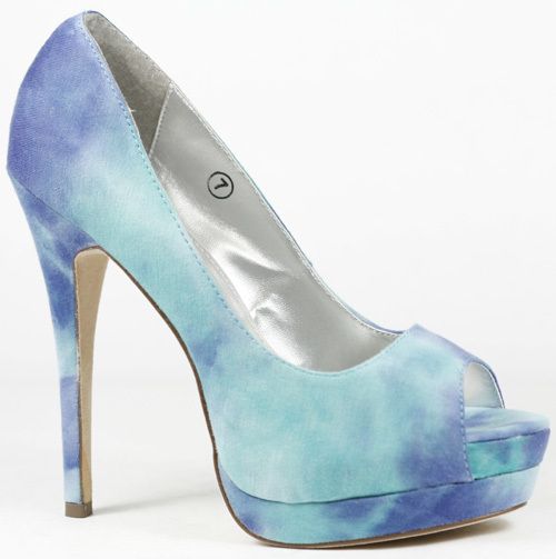 Green Blue High Heel Double Platform Pump Shoes 8 us  