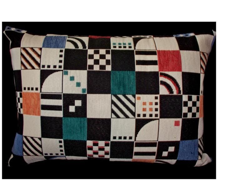 COLORFUL Blocks Mid Century Modern Contemporary Bolster Pillow  