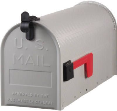 725125 Silver Gray Standard T1 Galvanized Steel Mailbox  