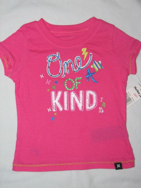 NEW HURLEY GIRLS S/S T SHIRT PINK PUNCH LARGE 12/14  