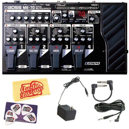 Boss ME 70 Guitar Multiple Effects Pedal Board Deluxe Bundle 