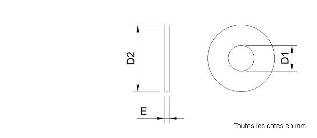 NYLON   RONDELLE PLATE L LARGE plastique   M4 (10)  