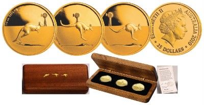 2010 Kangaroo Outback Motion Gold 3 Coins Set 1000limit  