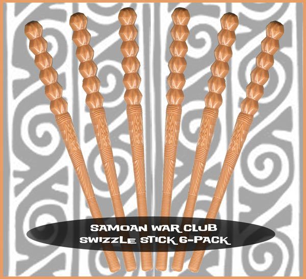 Samoan War Club Swizzle Stick Hawaiian Tiki Stir  