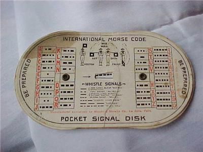 Boy Scouts Vintage Pocket Signal Disk/International Morse Code  