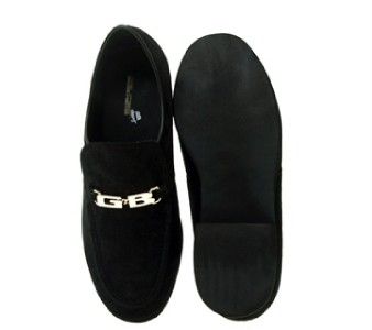 BLACK SUEDE LEATHER DRESS LOAFERS SHOES MEN SZ 9 GUMMBE  