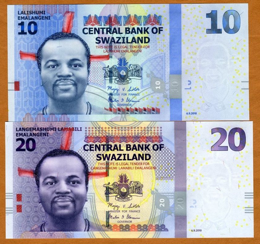 SET Swaziland, 10;20 Emalangeni, 2010 2011  