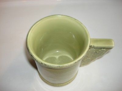 PIER 1 IMPORTS COFFEE MUGS ITALY GREEN PAINT ROMAN ART  